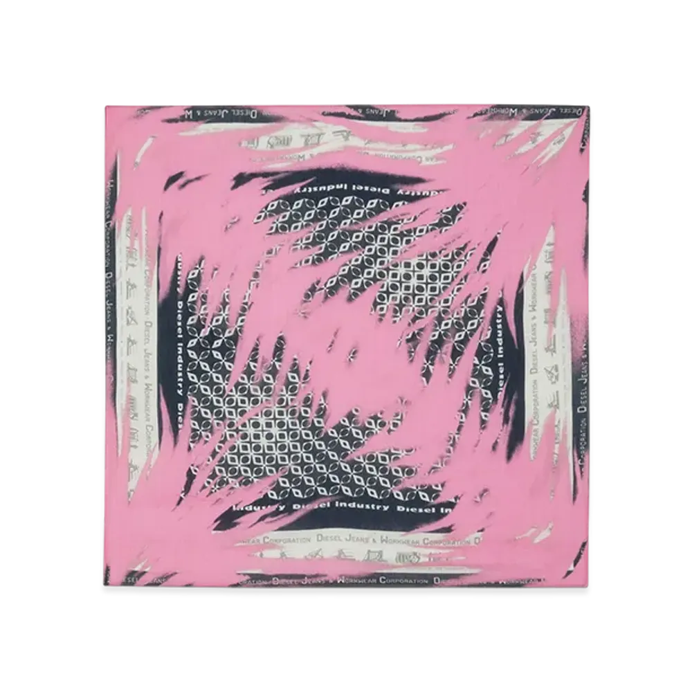 Diesel S-Nina Scarf with denim division bandana print "Pink/Blue"