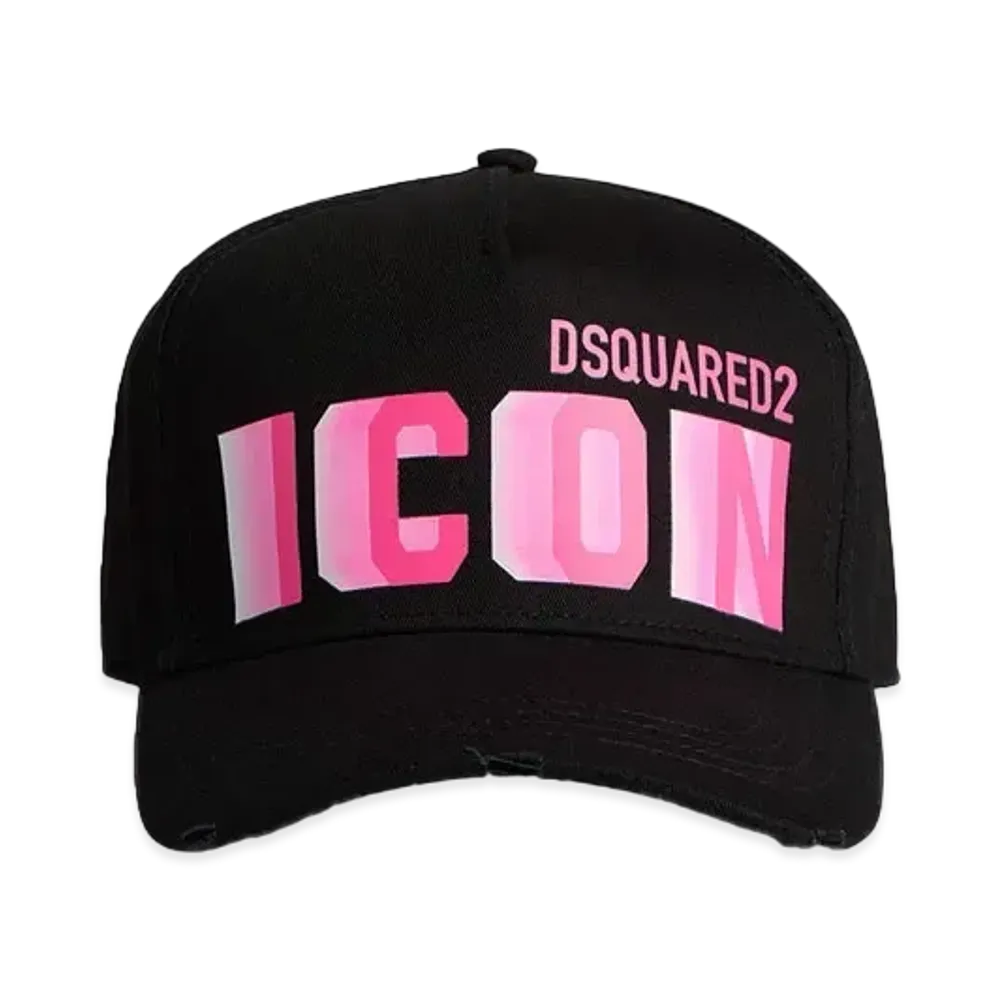 Dsquared2 Icon Blur Baseball Cap "Black/Fuxia Fluo"