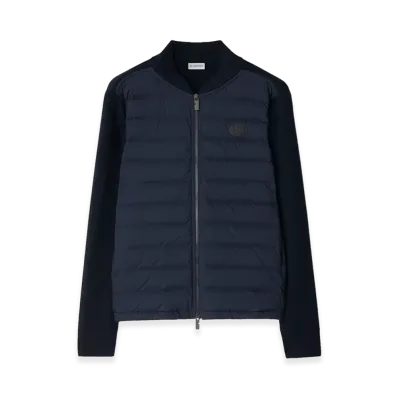 Burberry Quilted Nylon & Wool Jacket "Navy"
