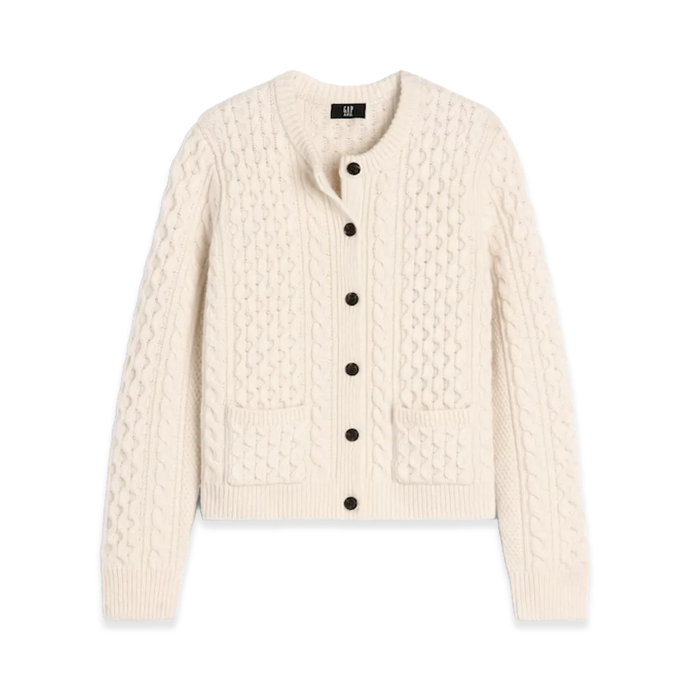 Gap x A.P.C. Wool Cable Knit Cardigan "Chino"