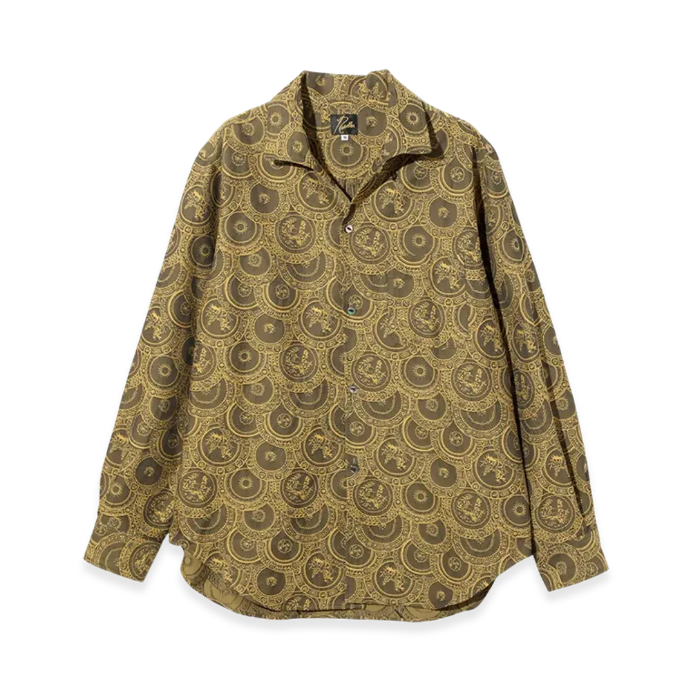 NEEDLES Italian Collar Shirt - Ornament Jacquard "Yellow"