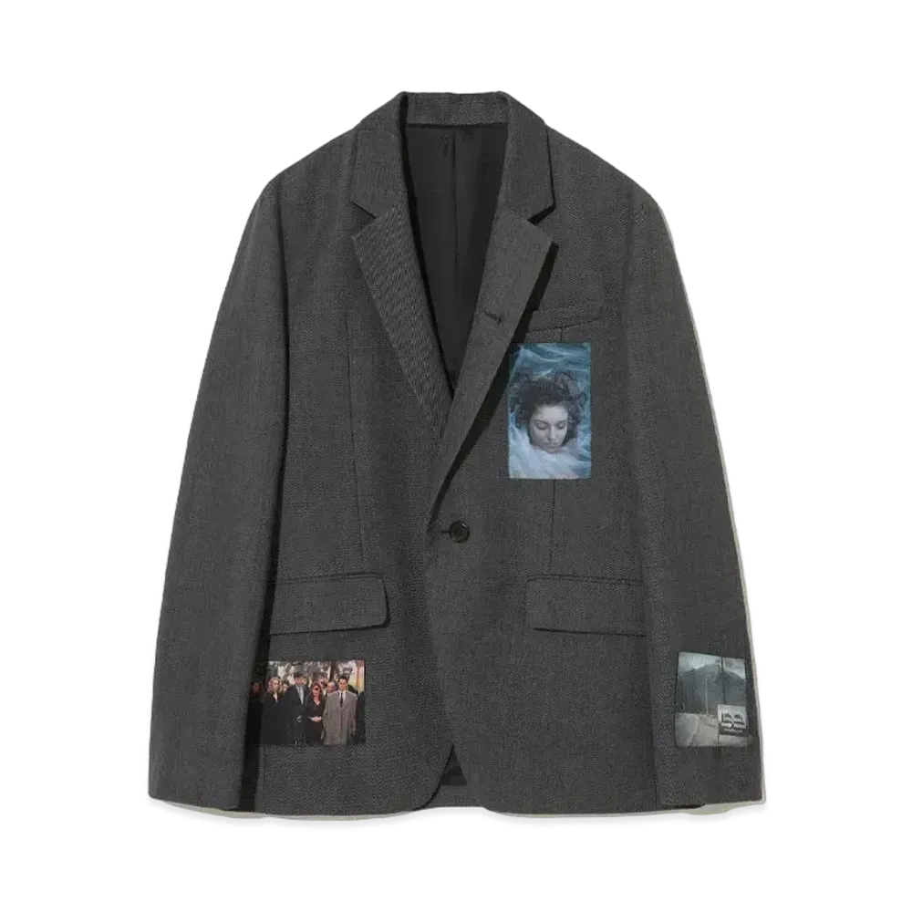 UNDERCOVER Twin Peaks Polyester Wool Jacket "T.Charcoal"