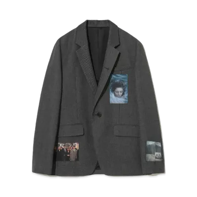 UNDERCOVER Twin Peaks Polyester Wool Jacket "T.Charcoal"