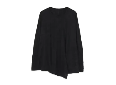 Yohji Yamamoto Y's PLAIN STICH WRINKLE FLARE LONG SLEEVE T "Black"
