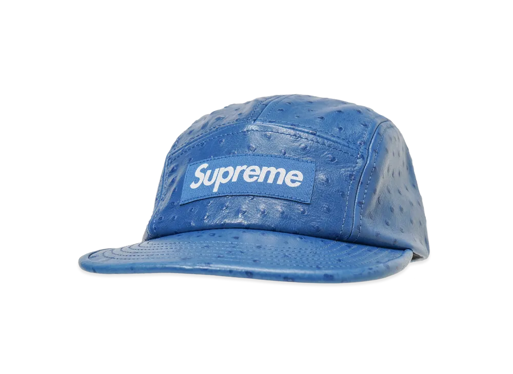 Supreme Ostrich Embossed Leather GORE-TEX Camp Cap "Blue"