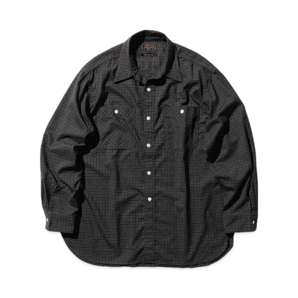 BEAMS Work Wool Plaid "Green"