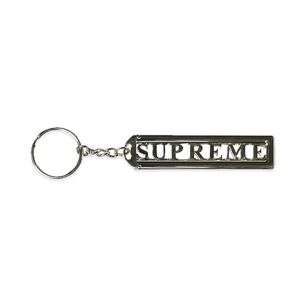 Supreme Slide Keychain "Silver"