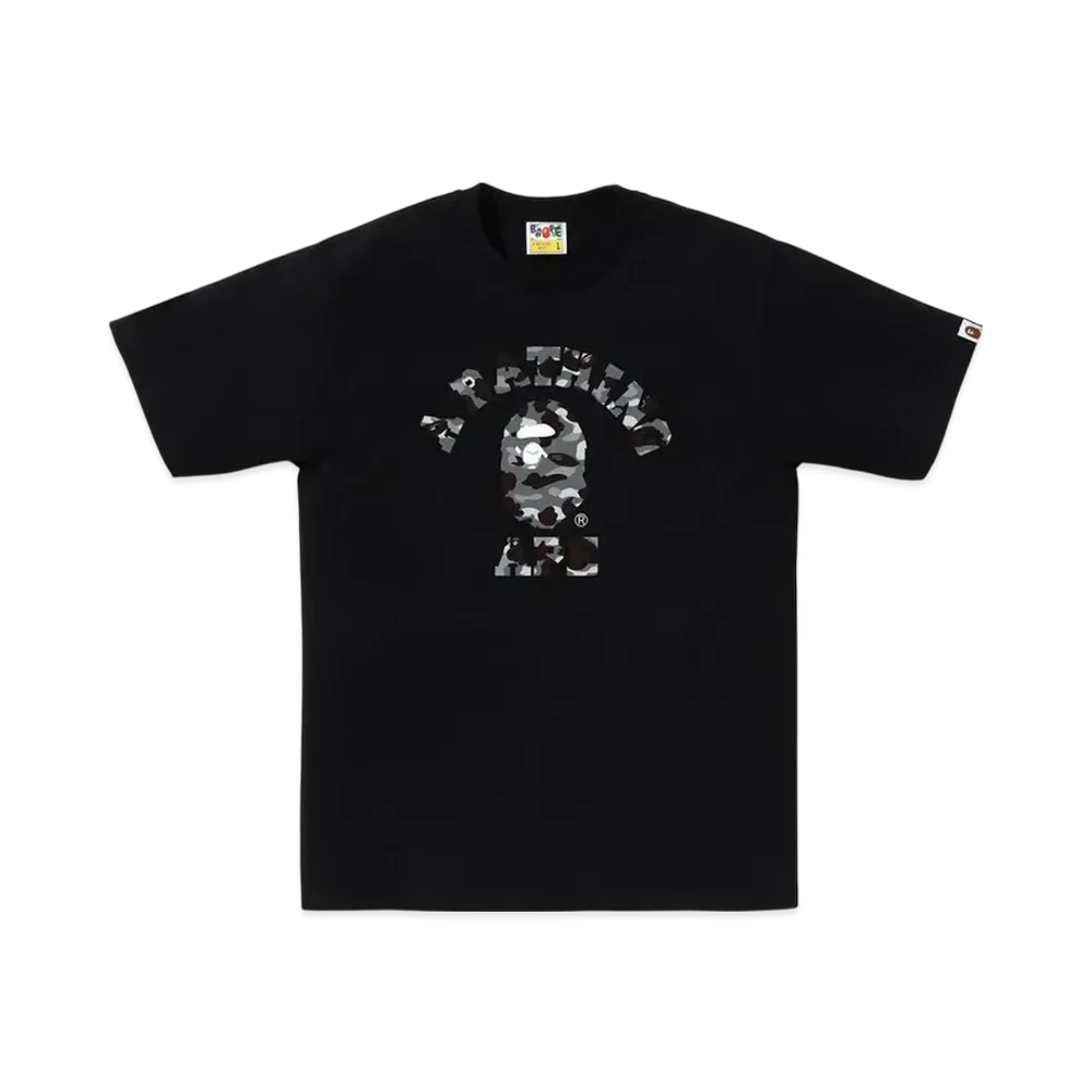A BATHING APE 1ST Camo College Tee "Black/Gray"