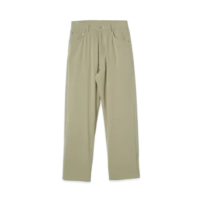 YOKE High-Twisted Polyester Kersey 5P Wide Straight Pants "Pistachio"