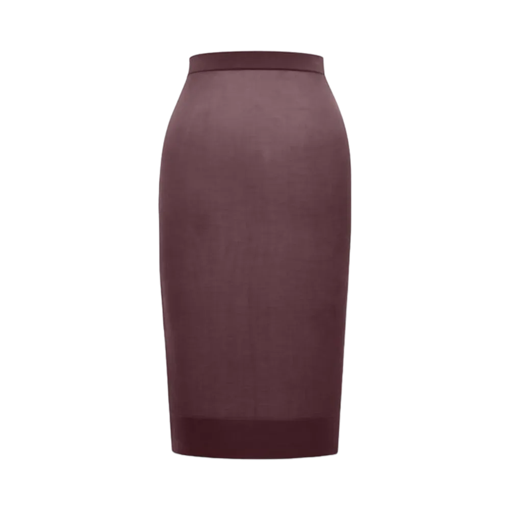 Saint Laurent Women's Pencil Skirt in Knit "Bordeaux"