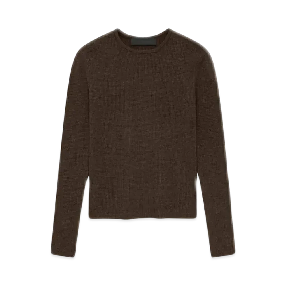 FEAR OF GOD Essentials Women's Waffle Fitted Long Sleeve Sweater "Brown"