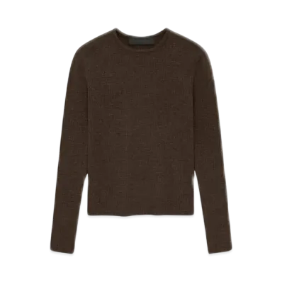FEAR OF GOD Essentials Women's Waffle Fitted Long Sleeve Sweater "Brown"