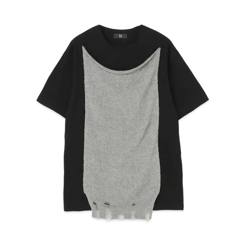 Yohji Yamamoto Y's COTTON PLAIN STITCH KNIT BIG T-SHIRT "Grey"
