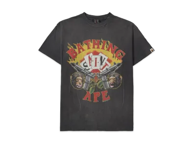 SAINT Mxxxxxx x A BATHING APE Guns Tee "Charcoal"