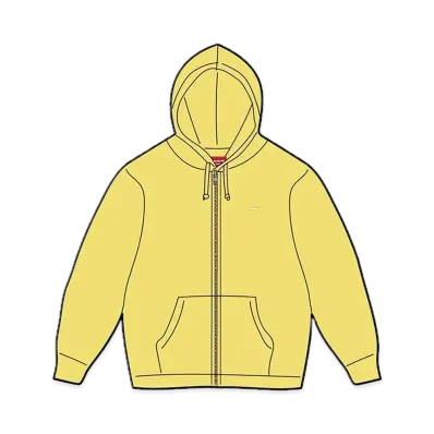 Supreme Small Box Zip Up Hooded Sweatshirt "Acid Yellow"