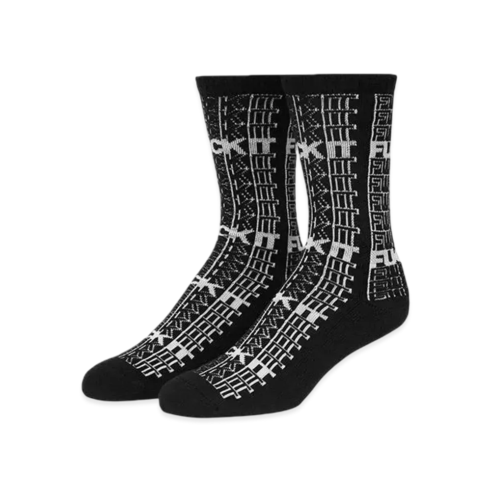 HUF Fuck It Repeat Crew Socks "Black"