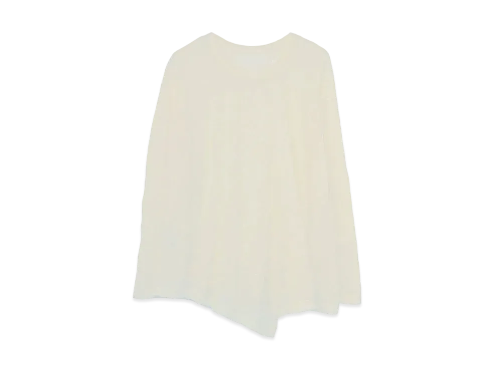 Yohji Yamamoto Y's PLAIN STICH WRINKLE FLARE LONG SLEEVE T "Ivory"