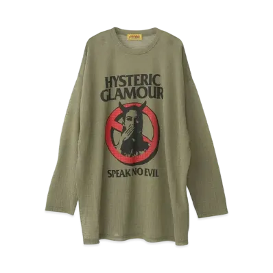 HYSTERIC GLAMOUR Warning Evil One Piece "Khaki"