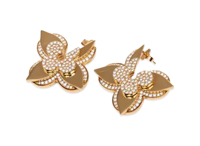 Louis Vuitton Monogram Flower Medallion Earrings "Gold"