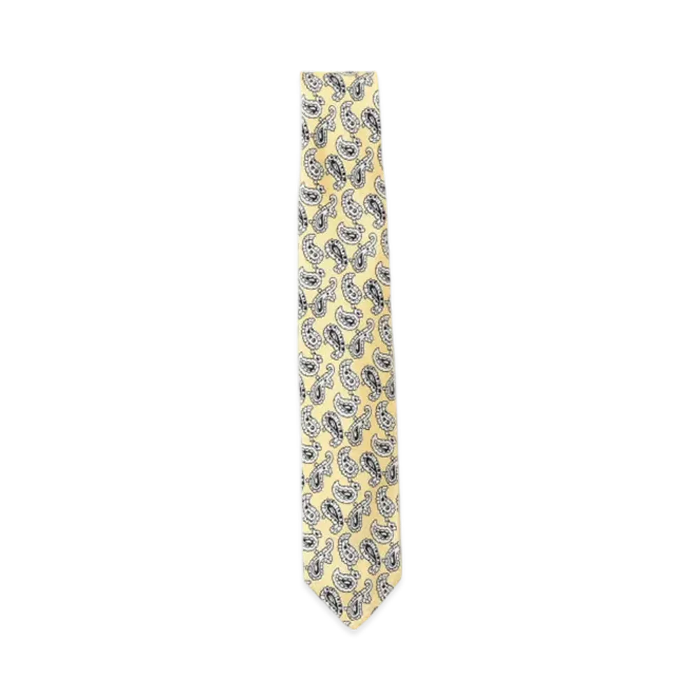 BEAMS Silk Tie Paisley Print "Yellow"