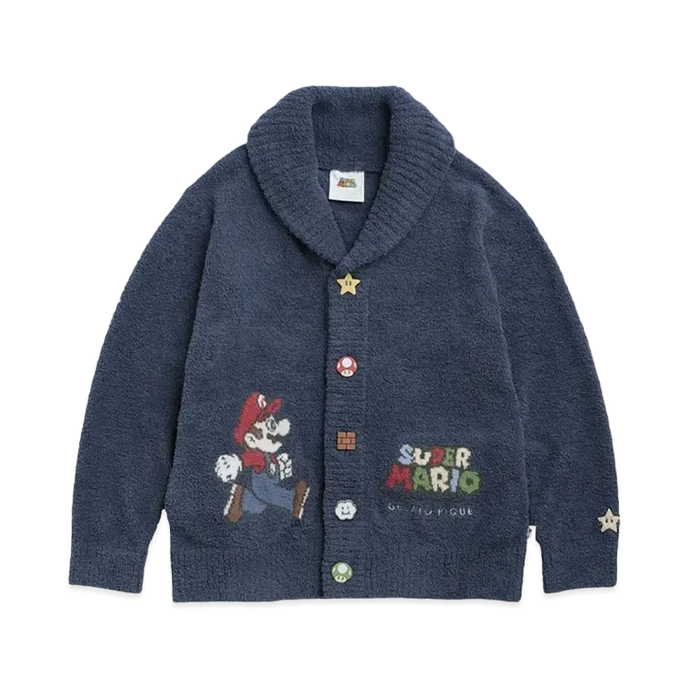 GELATO PIQUE x SUPER MARIO Unisex Babymoco JQD Shawl Cardigan "Navy"