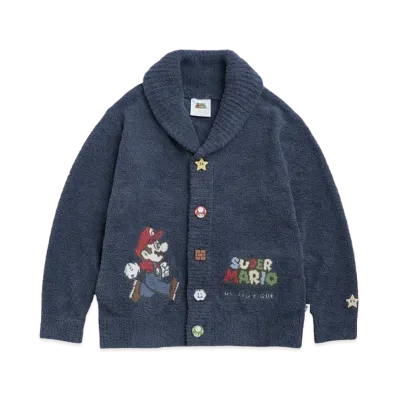 GELATO PIQUE x SUPER MARIO Unisex Babymoco JQD Shawl Cardigan "Navy"