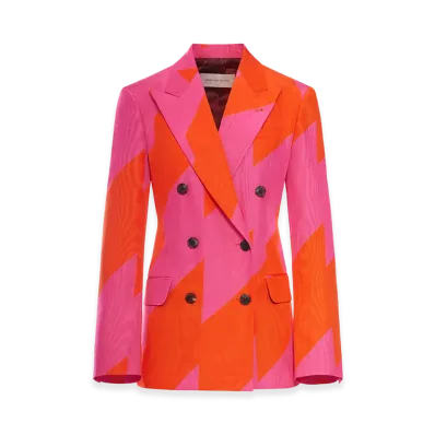 DRIES VAN NOTEN Women's Double-Breasted Jacket with Graphic Print "Fuchsia"