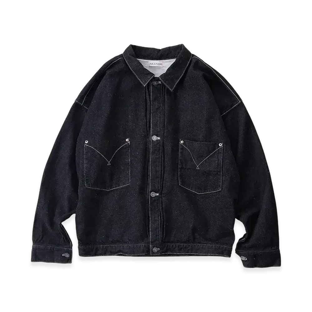 NICENESS H.Iggy Denim Trucker Jacket "Navy"