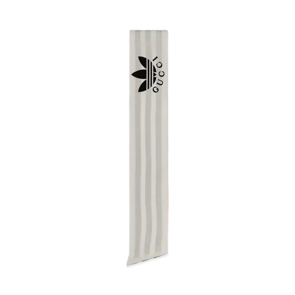 adidas x GUCCI Striped Silk Neck Bow "Ivory/Black"