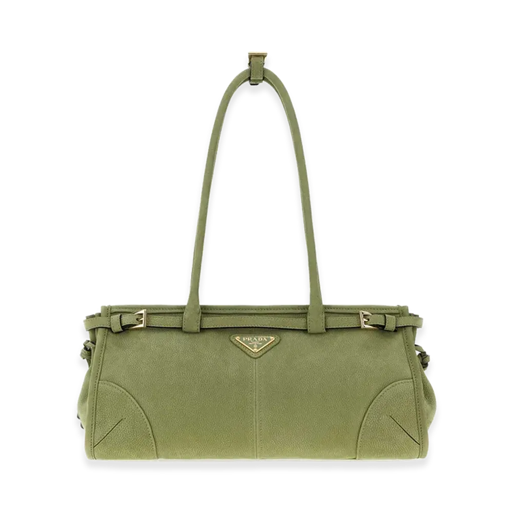 PRADA Women's Nabuk Bonnie Bag "Green"