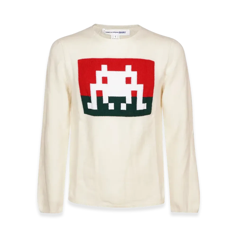 COMME des GARCONS SHIRT Pixel Intarsia Sweater "White"