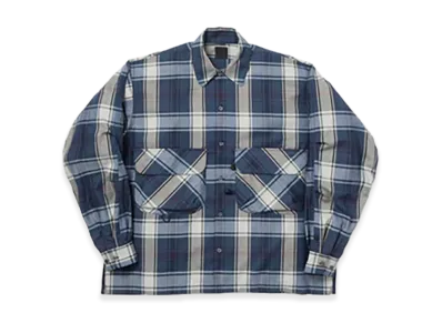 DAIWA PIER39 Tech Sports Open Collar Shirt L/S Big Tartan "Navy"