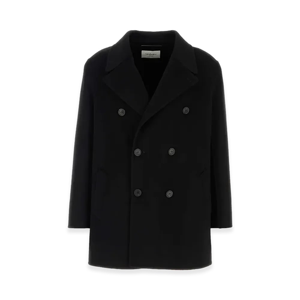 Saint Laurent Wool Coat "Black"