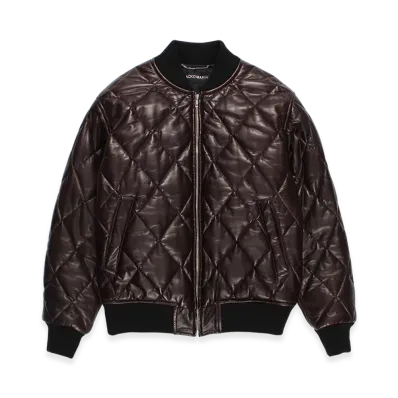 WACKO MARIA Leather Quilted Jacket "Dark Purple"