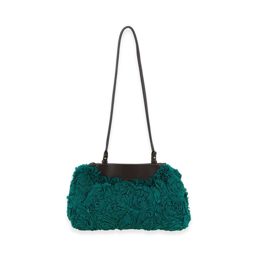 DRIES VAN NOTEN Women's Rose Pattern Shoulder Bag "Green"