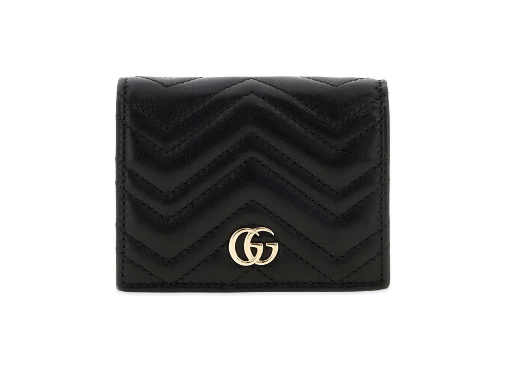 GUCCI Women's Leather Small GG Marmont Wallet "Black"