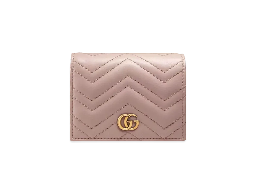 GUCCI GG Marmont Card Case Wallet "Beige"