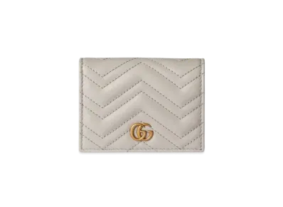 GUCCI GG Marmont Card Case Wallet "Light Grey"
