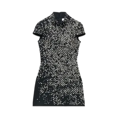 Alexander McQUEEN Crystal Embroidered Mini Dress "Black"