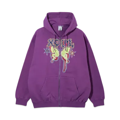 X-Girl Butterfly Zip Up Hoodie "Purple"