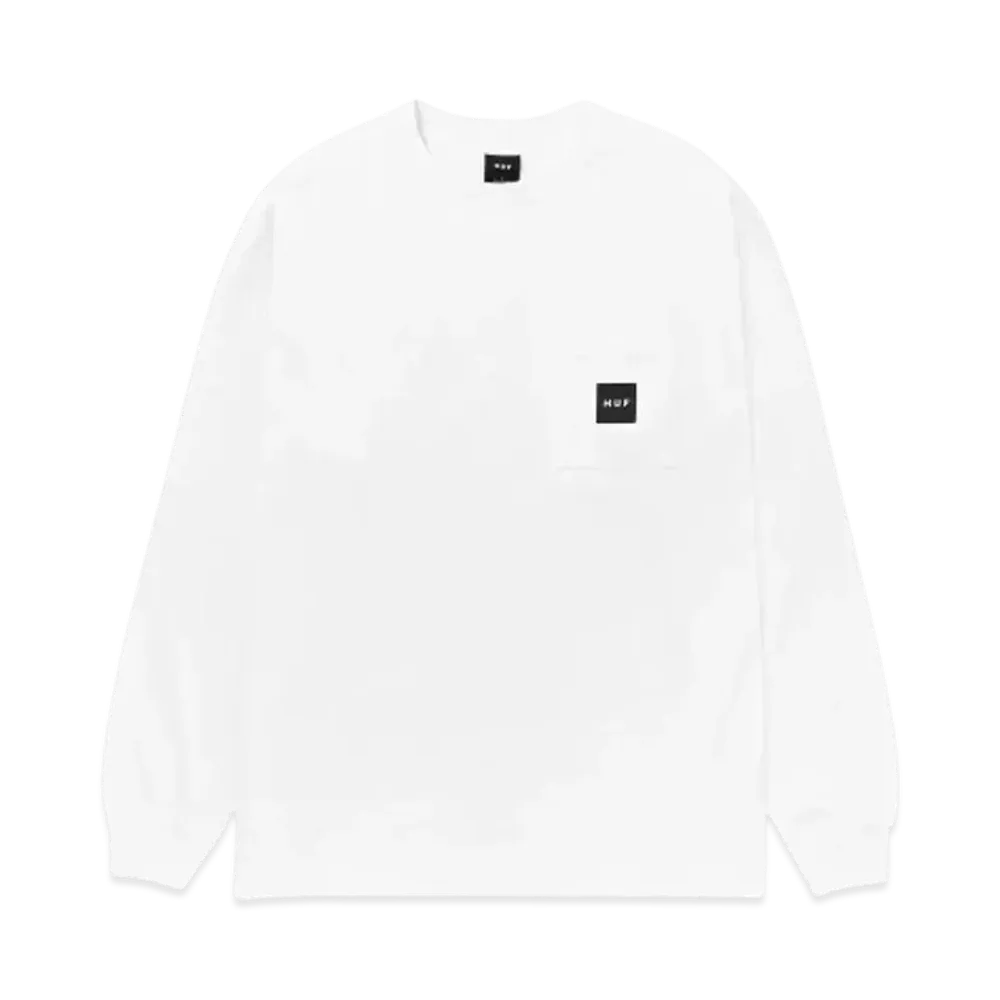 HUF Set Box Logo LS Pocket Tee "White"