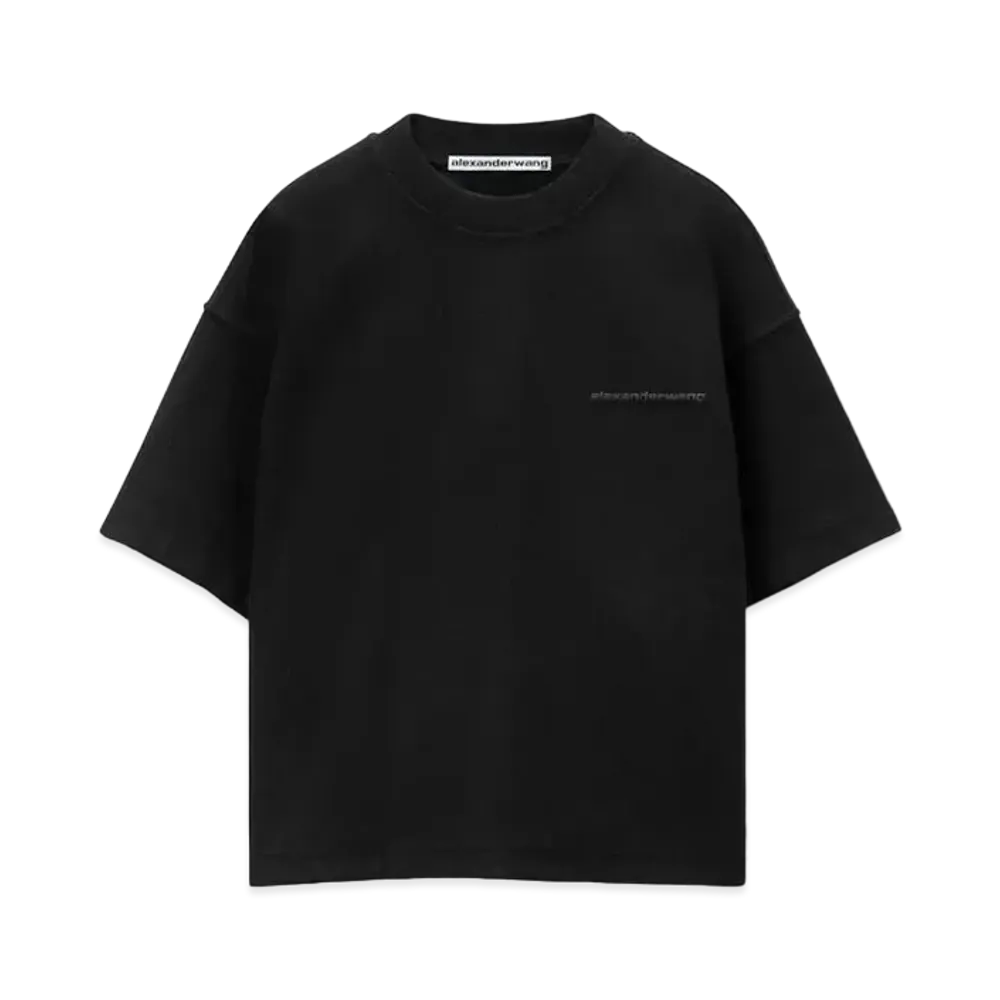 Alexander Wang Cotton Jersey Logo Oversized T-Shirt "Black"