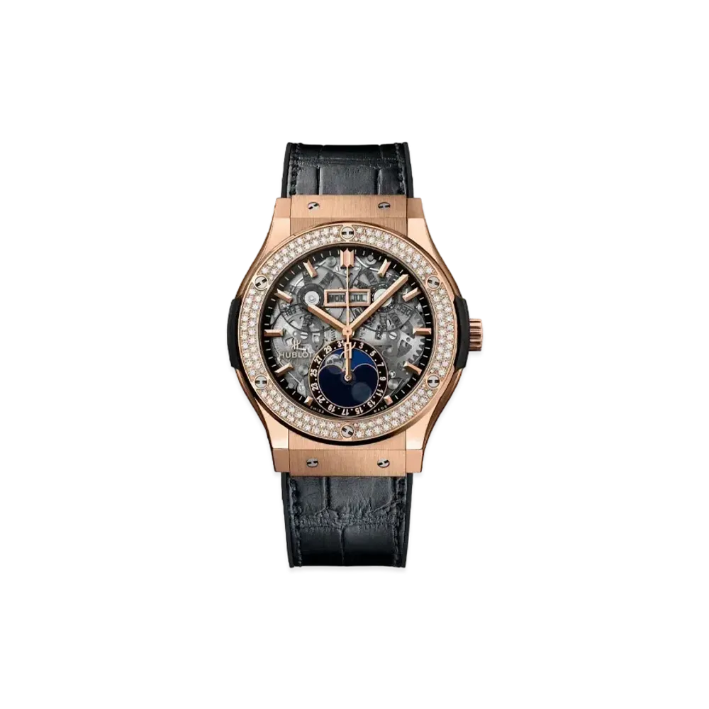 HUBLOT Classic Fusion Aerofusion Moonphase King Gold Diamonds 42mm