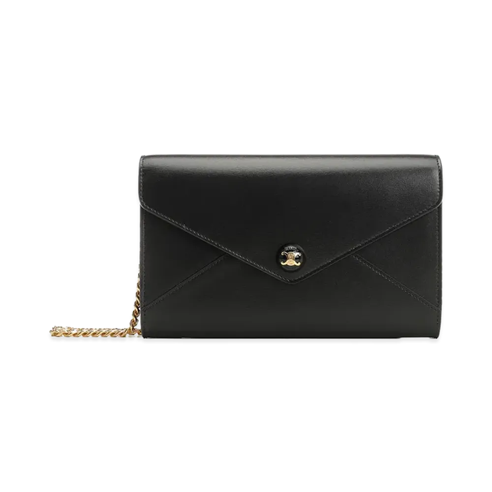 CELINE Women's Envelope Wallet On Chain "Black"