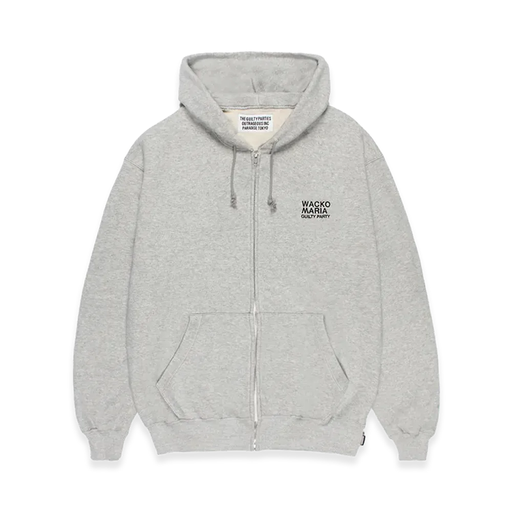 WACKO MARIA Middle Weight Zip Up Hooded Sweat Shirt "Gray"