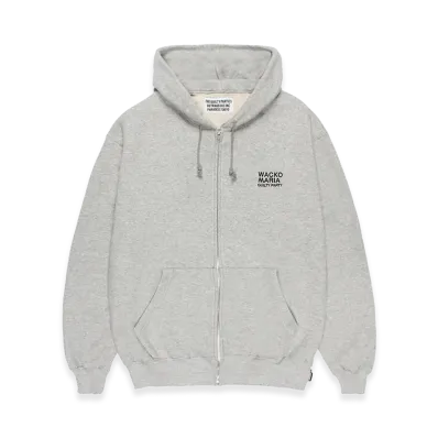 WACKO MARIA Middle Weight Zip Up Hooded Sweat Shirt "Gray"