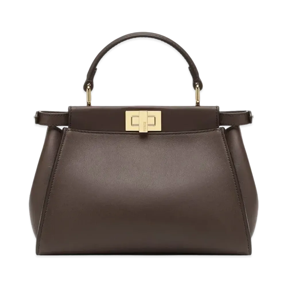 FENDI Peekaboo Mini Leather Bag "Brown"