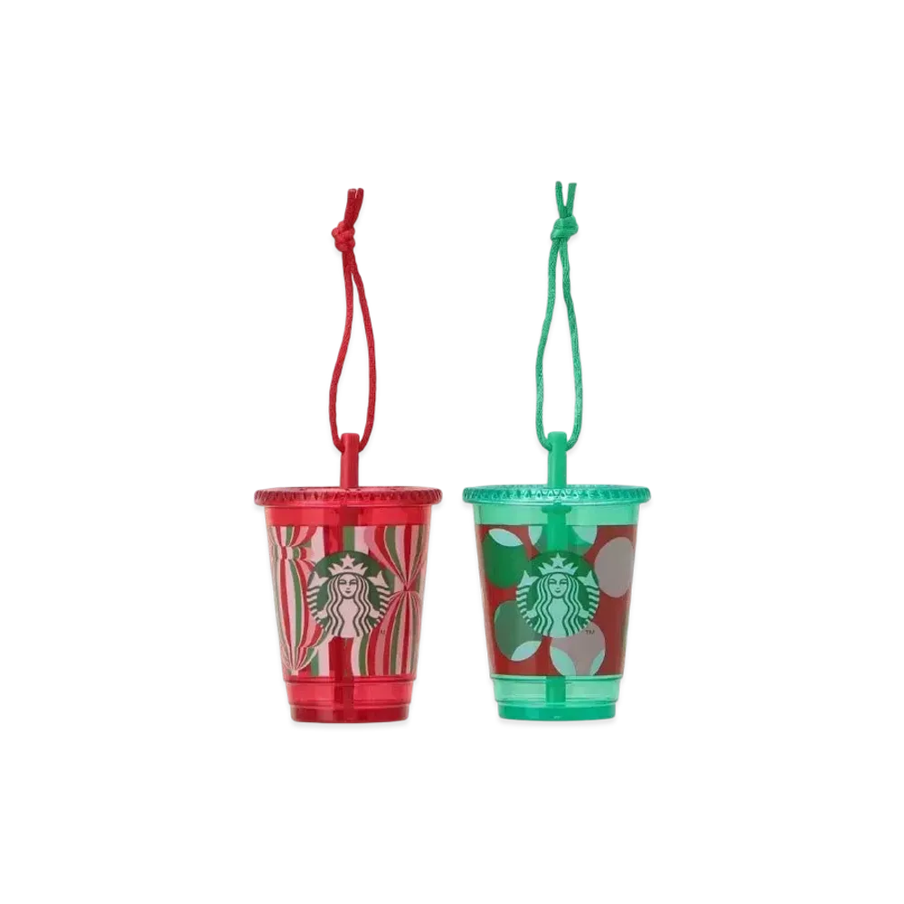 STARBUCKS Holidays 2024 Ornament Cold Cup Set "Red/Green"