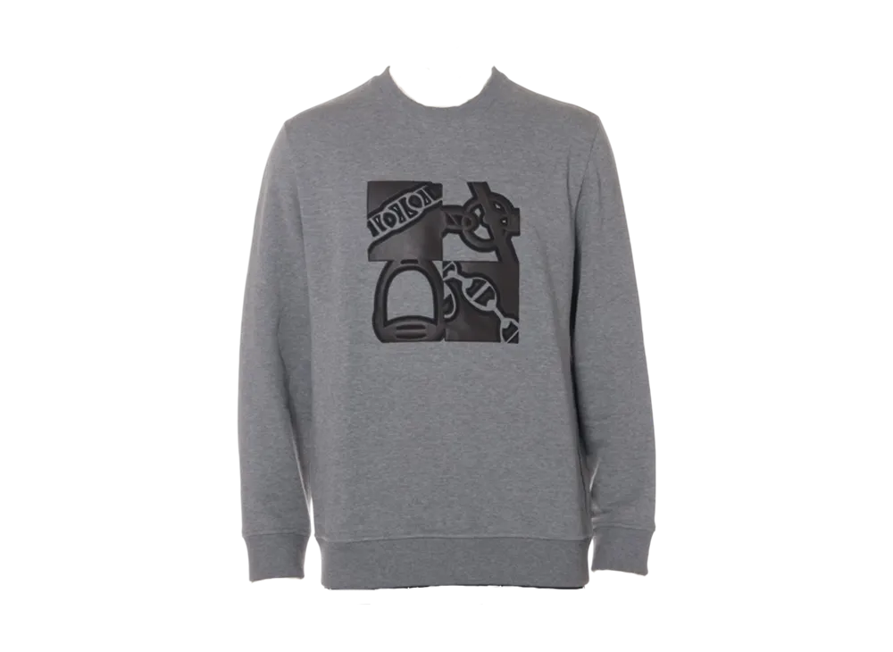 エルメス メタルリー・オ・カレ レザーパッチ スウェット "グレー"