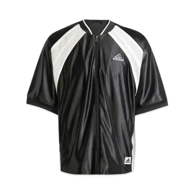adidas Cut-Out Short Sleeve Track Top "Black"